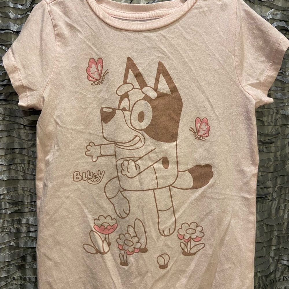 Bluey Kids Tops Set of 4 Tees - Pink, Yellow, Cream, Light Blue Bluey Character - Picture 9 of 14